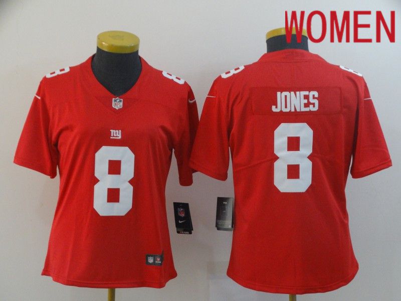 Women New York Giants #8 Jones Red Nike Vapor Untouchable Limited Player NFL Jerseys->new york giants->NFL Jersey